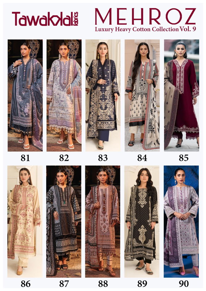 Mehroz Vol 9 By Tawakal Cotton Printed Pakistani Dress Material Orders In India